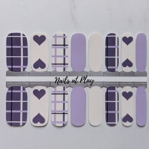 5 for $15 Nail Wraps- Lavender Hearts